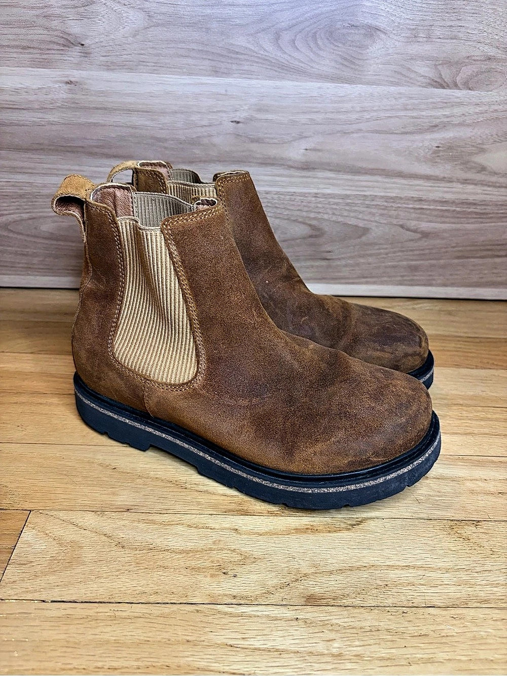Birkenstock Highwood Chelsea Brown Suede Boots - Size 37